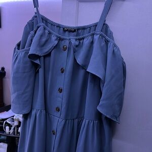 BloomChic Blue Off-Shoulder Dress. Great for any special occasions.